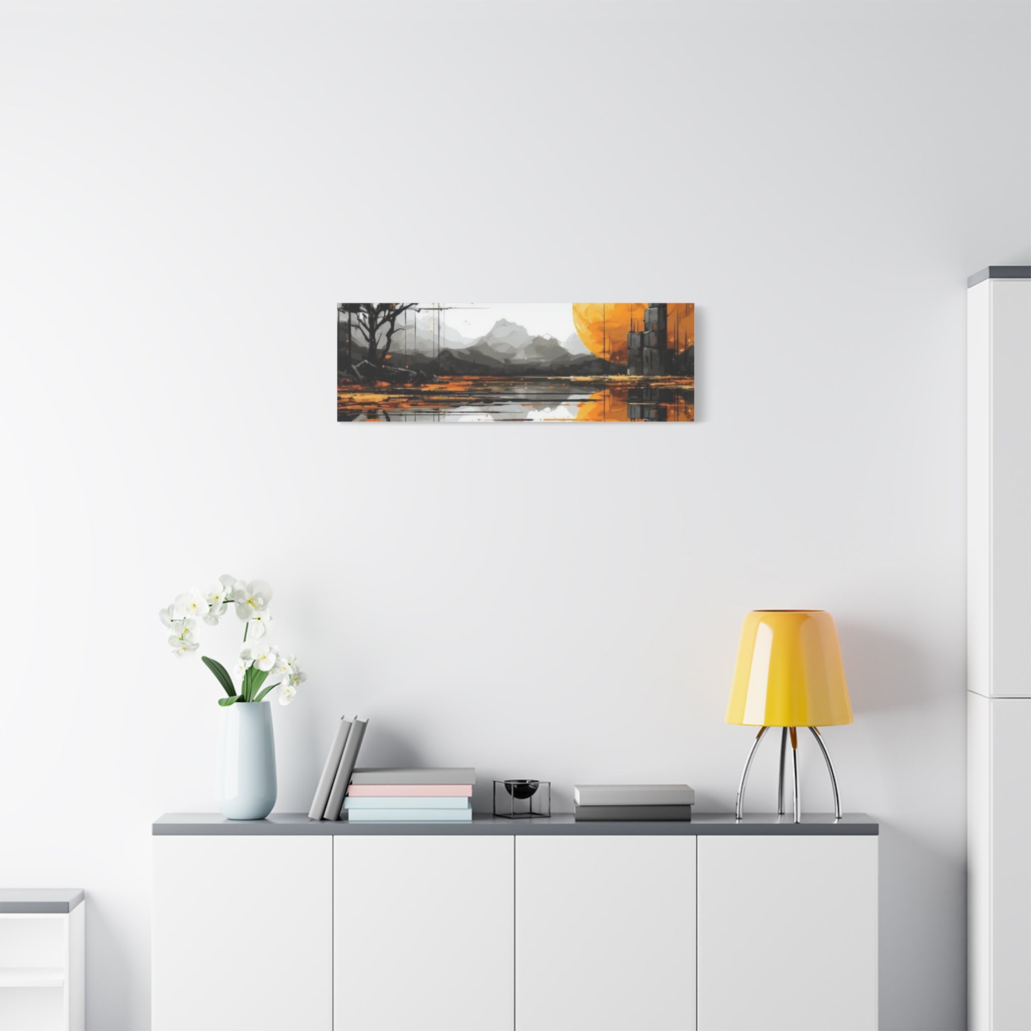 Autumn Lake Moon Matte Canvas Print — Stretched 1.25"