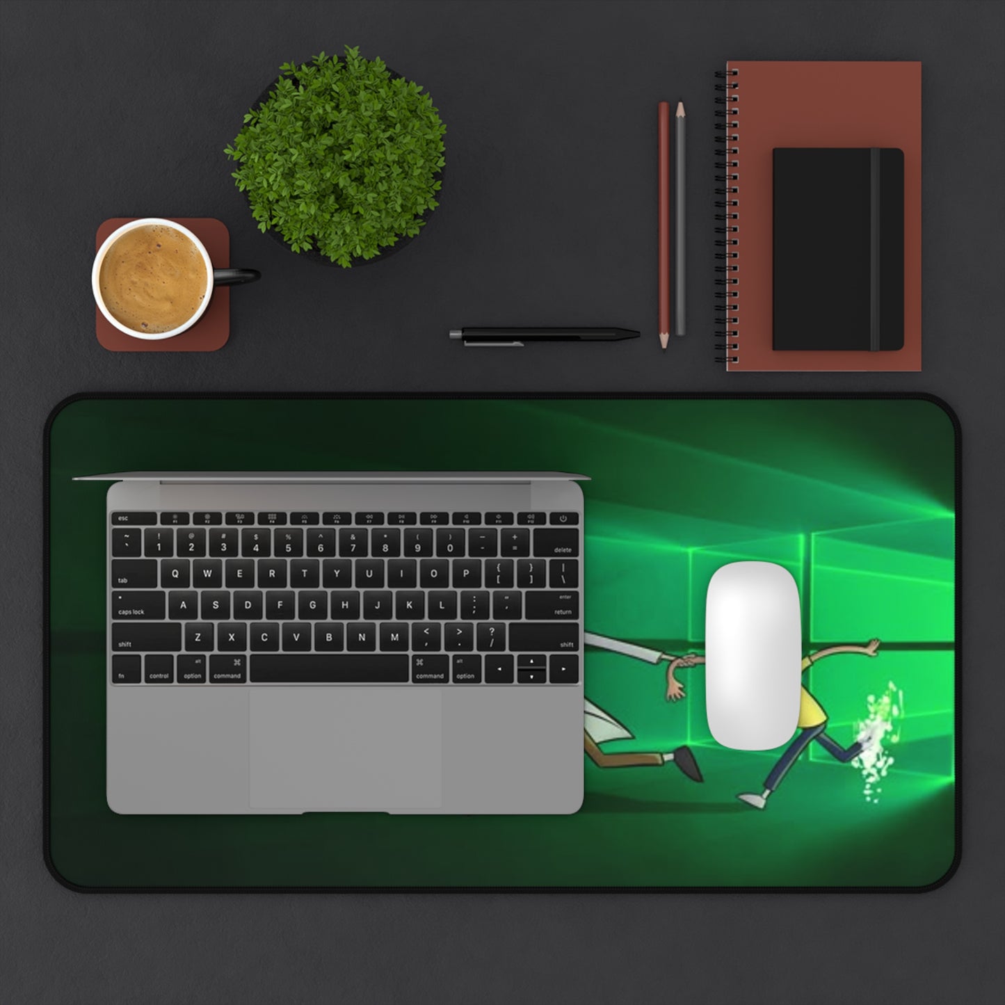 Rick and Morty Portal Chase Desk Mat — Sci‑Fi Cartoon Mouse Pad for Gamers & Fans