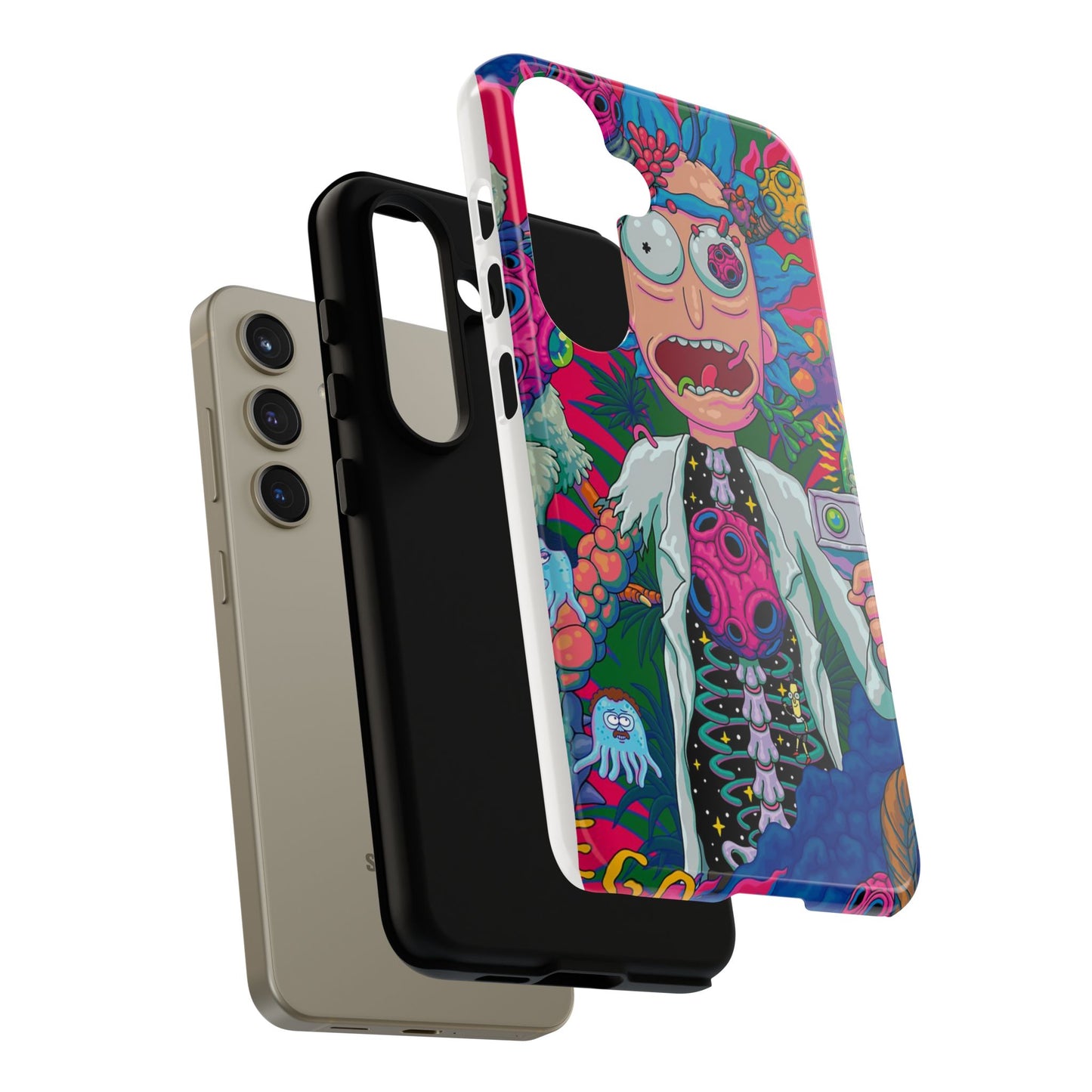 Rick and Morty Psychedelic iPhone Tough Case – Colorful Cartoon Science Design