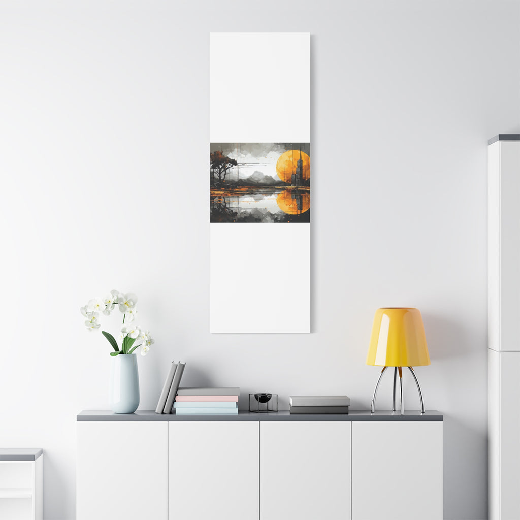 Autumn Lake Moon Matte Canvas Print — Stretched 1.25"