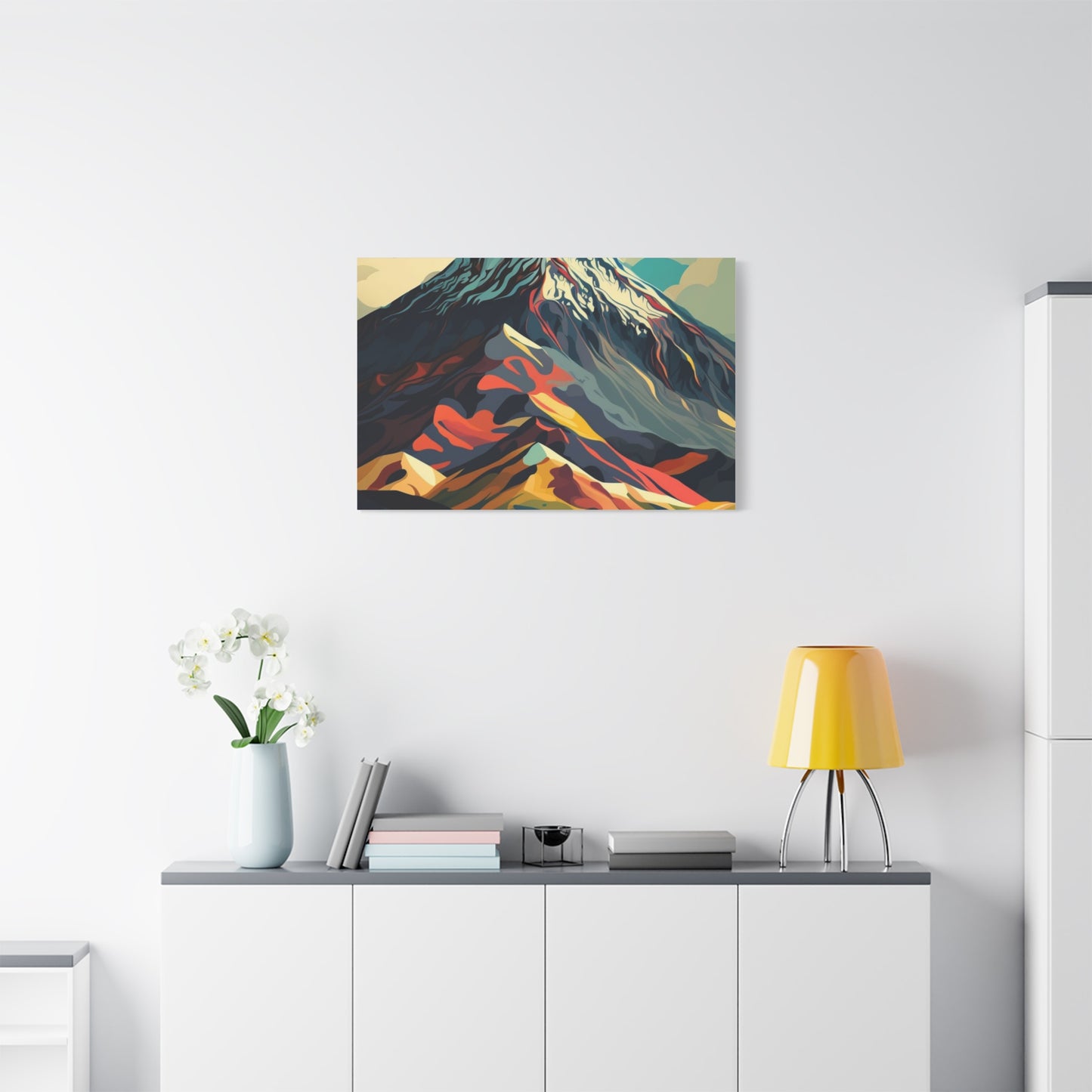 Abstract Mountain Landscape Matte Canvas Print — Stretched Wall Art