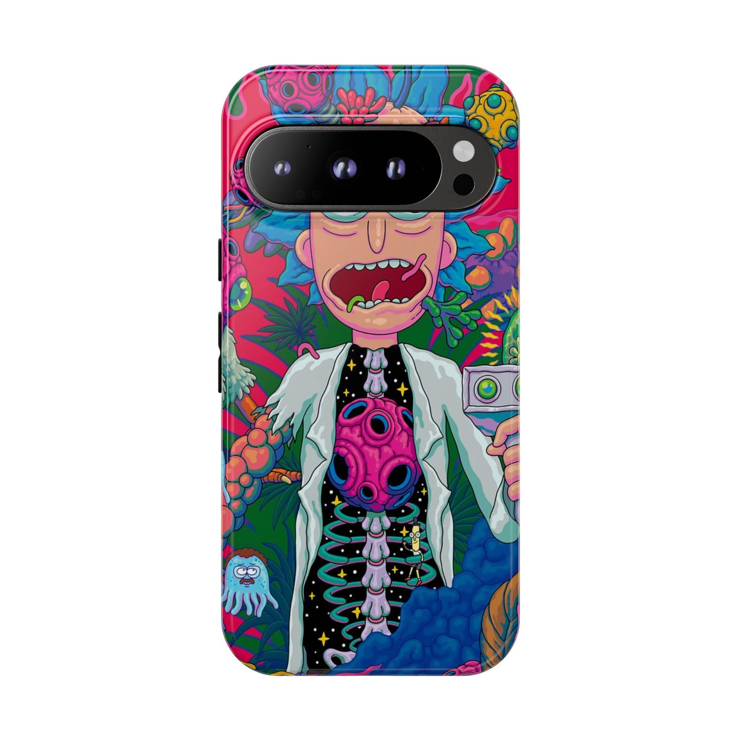 Rick and Morty Psychedelic iPhone Tough Case – Colorful Cartoon Science Design