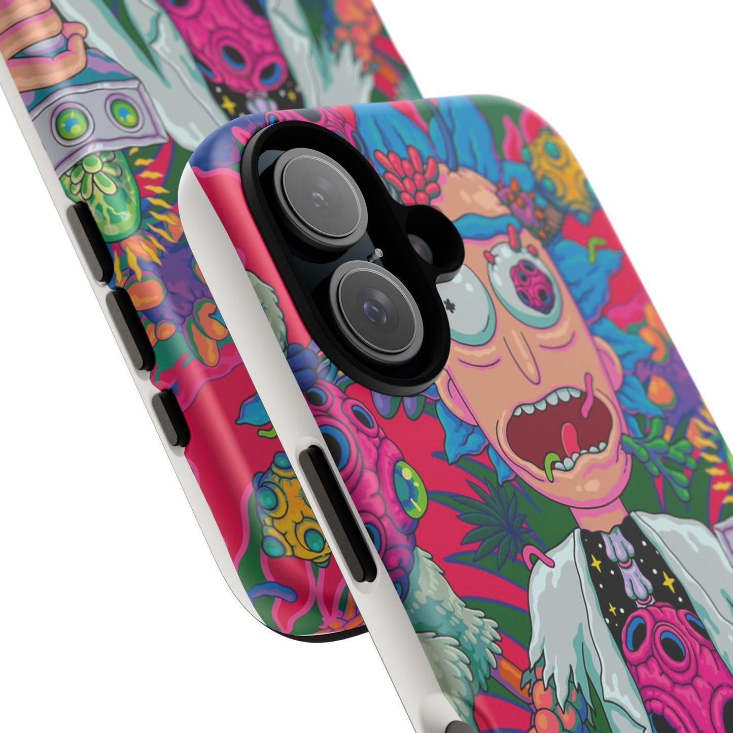 Rick and Morty Psychedelic iPhone Tough Case – Colorful Cartoon Science Design