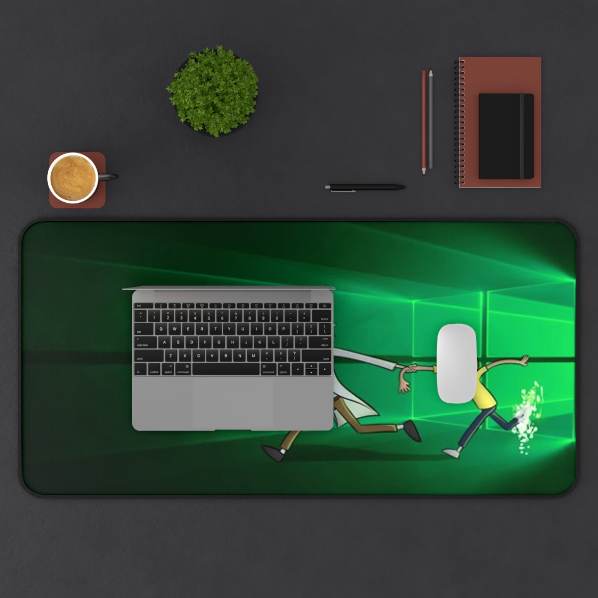 Rick and Morty Portal Chase Desk Mat — Sci‑Fi Cartoon Mouse Pad for Gamers & Fans