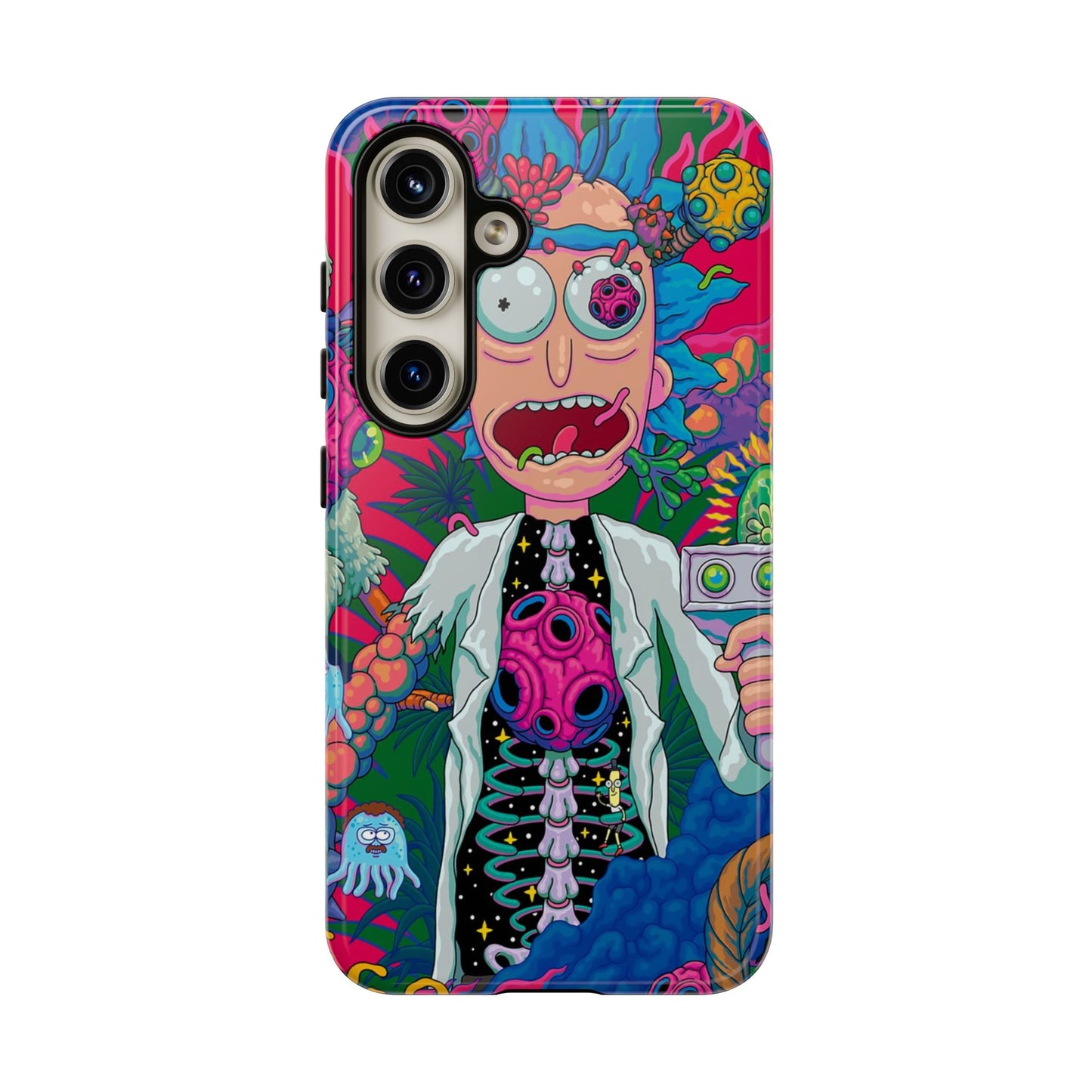 Rick and Morty Psychedelic iPhone Tough Case – Colorful Cartoon Science Design