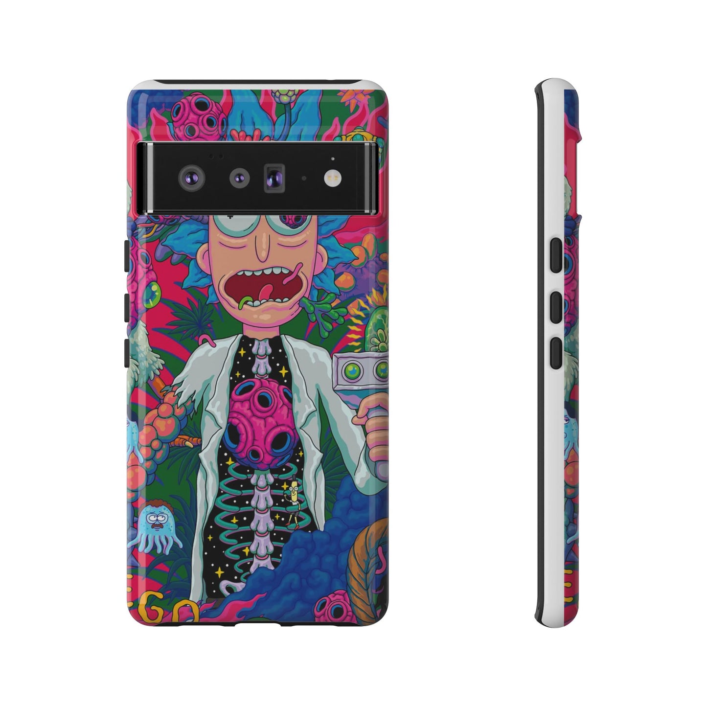 Rick and Morty Psychedelic iPhone Tough Case – Colorful Cartoon Science Design