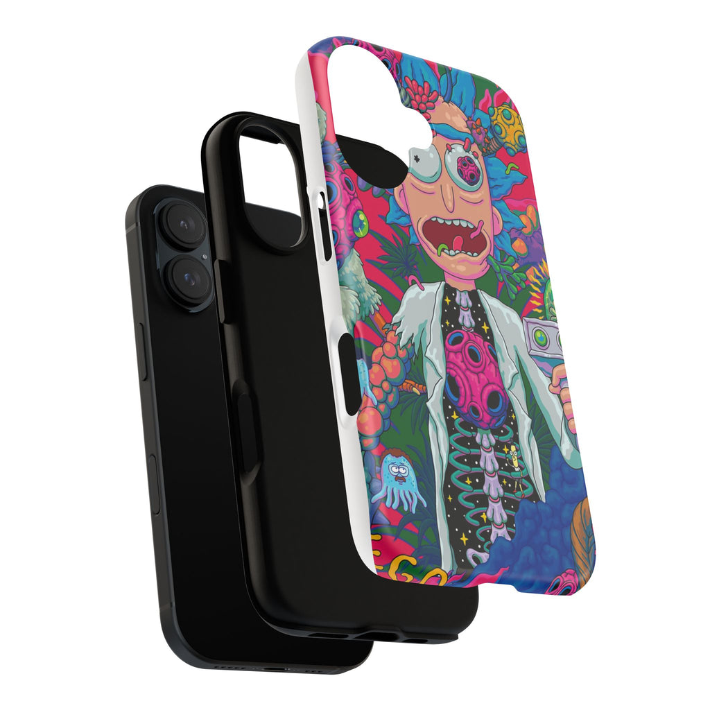 Rick and Morty Psychedelic iPhone Tough Case – Colorful Cartoon Science Design