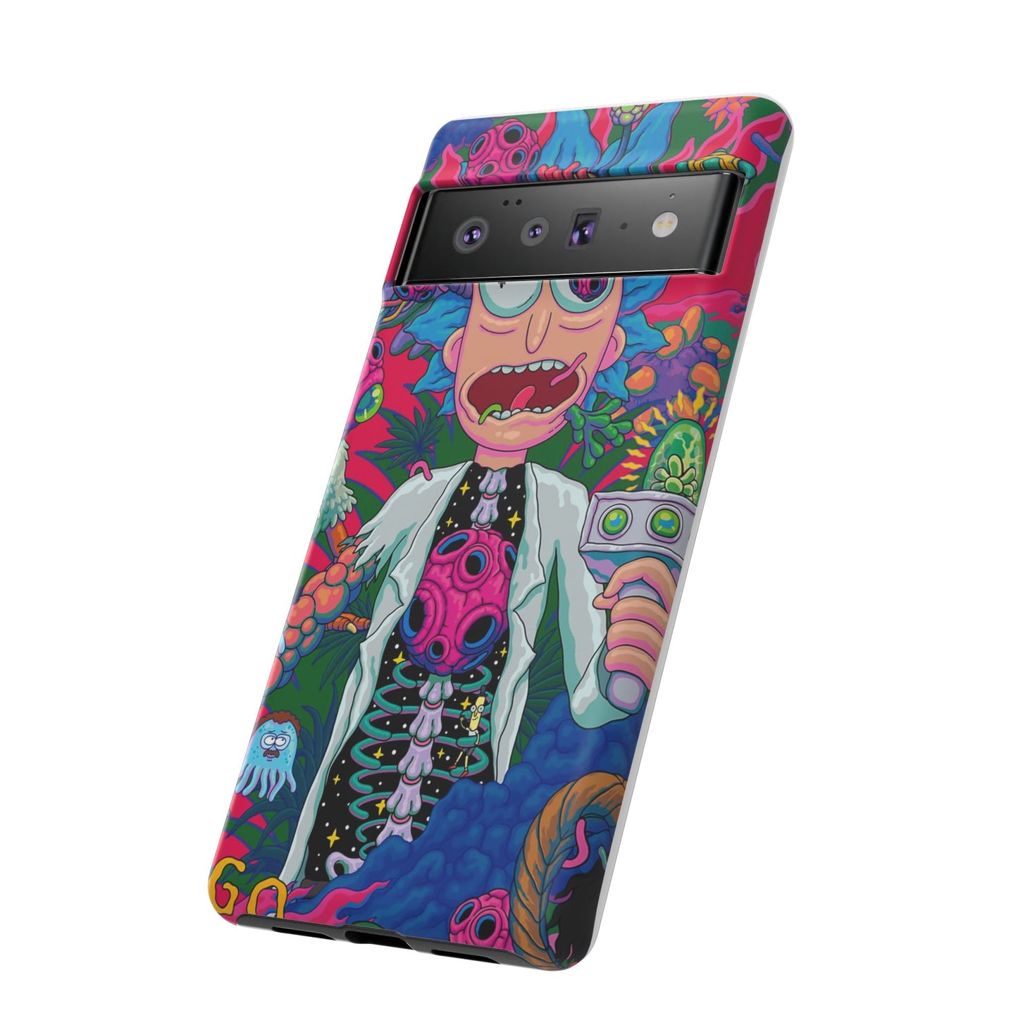 Rick and Morty Psychedelic iPhone Tough Case – Colorful Cartoon Science Design