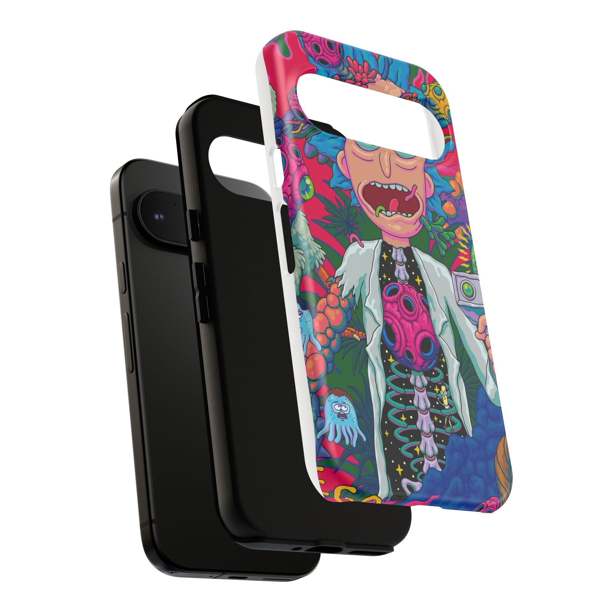 Rick and Morty Psychedelic iPhone Tough Case – Colorful Cartoon Science Design
