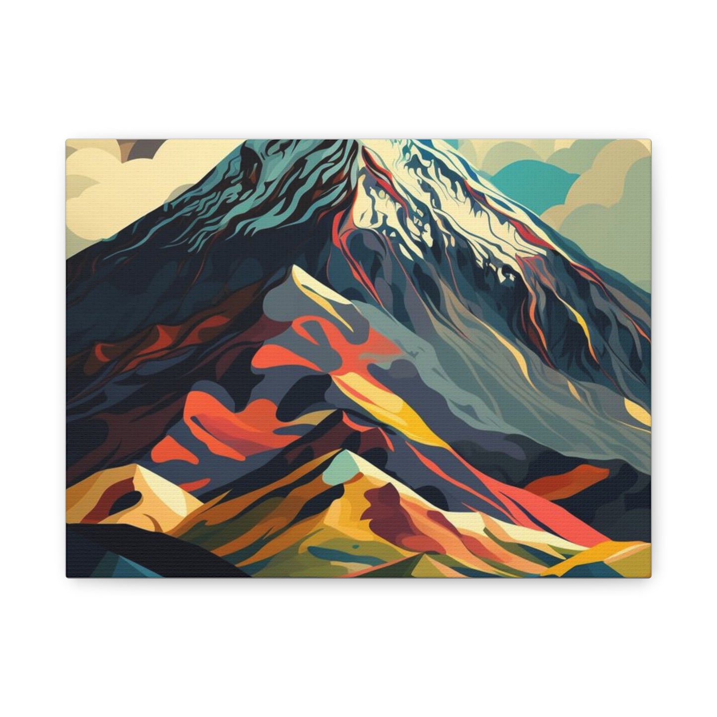 Abstract Mountain Landscape Matte Canvas Print — Stretched Wall Art