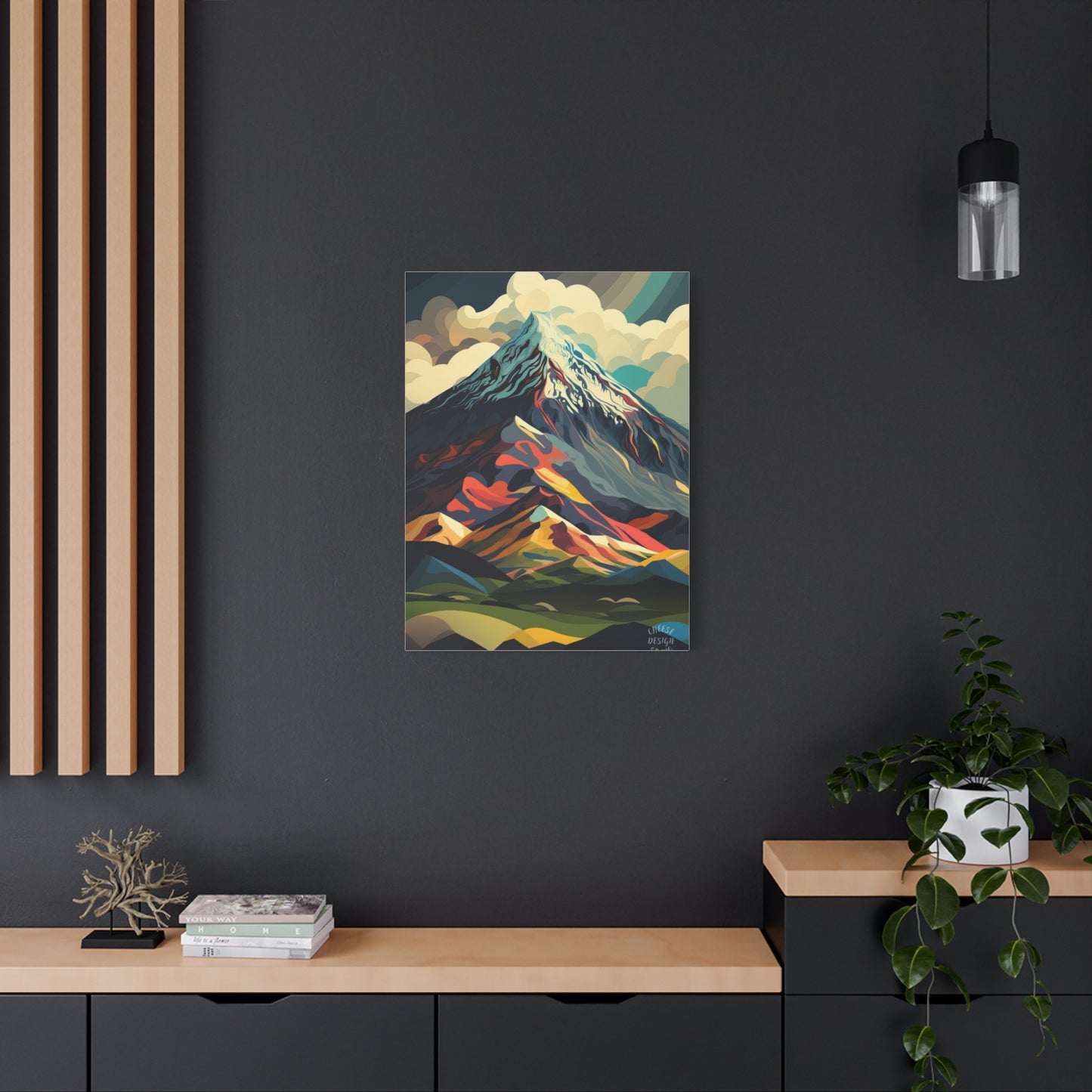 Abstract Mountain Landscape Matte Canvas Print — Stretched Wall Art