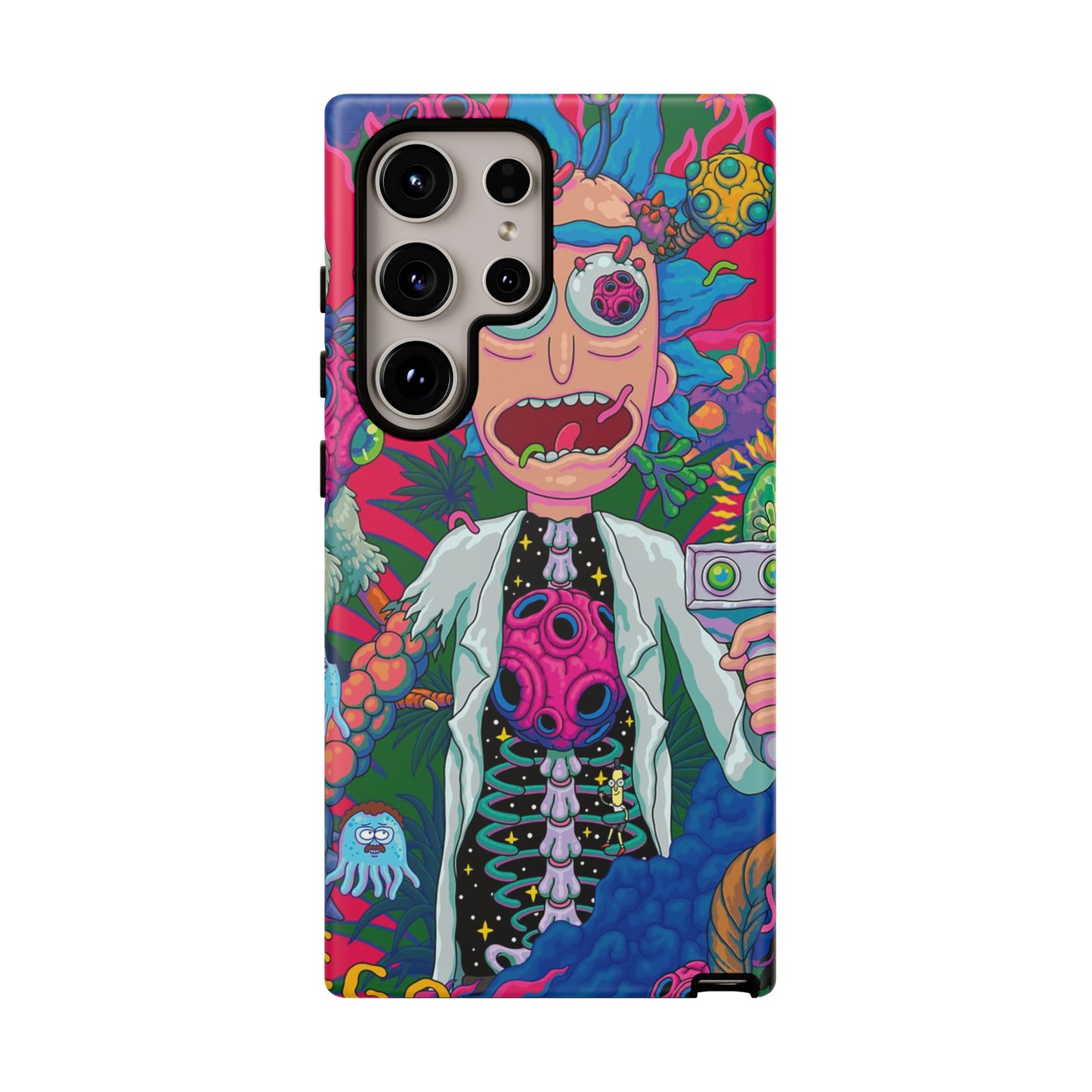 Rick and Morty Psychedelic iPhone Tough Case – Colorful Cartoon Science Design