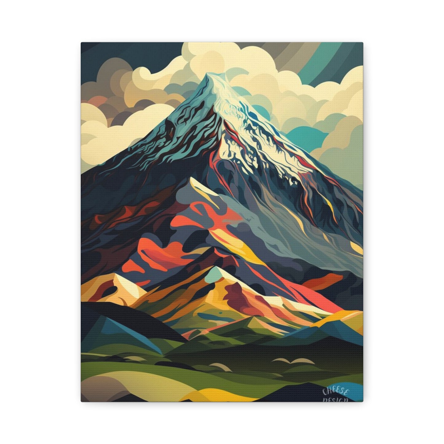 Abstract Mountain Landscape Matte Canvas Print — Stretched Wall Art