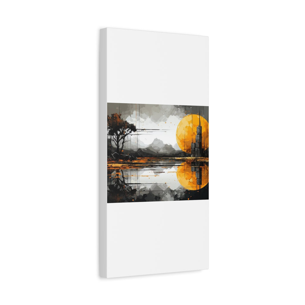 Autumn Lake Moon Matte Canvas Print — Stretched 1.25"