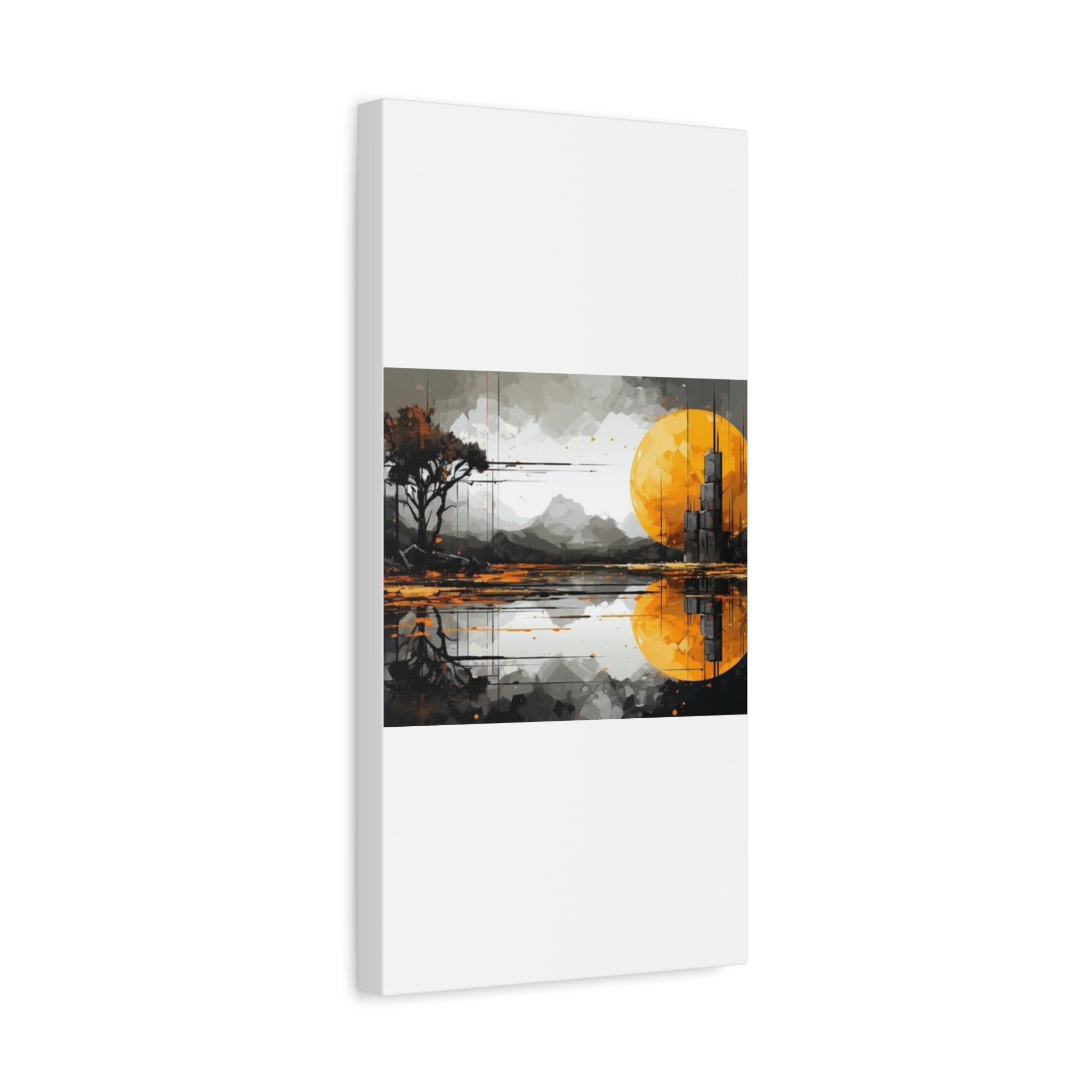 Autumn Lake Moon Matte Canvas Print — Stretched 1.25"