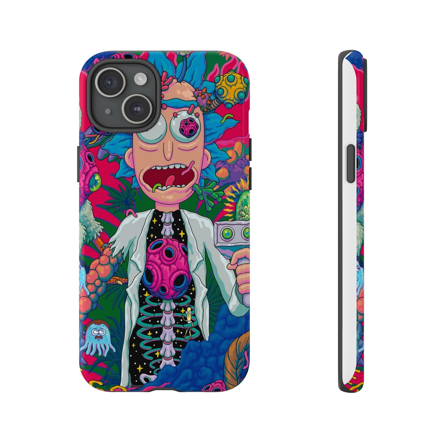 Rick and Morty Psychedelic iPhone Tough Case – Colorful Cartoon Science Design