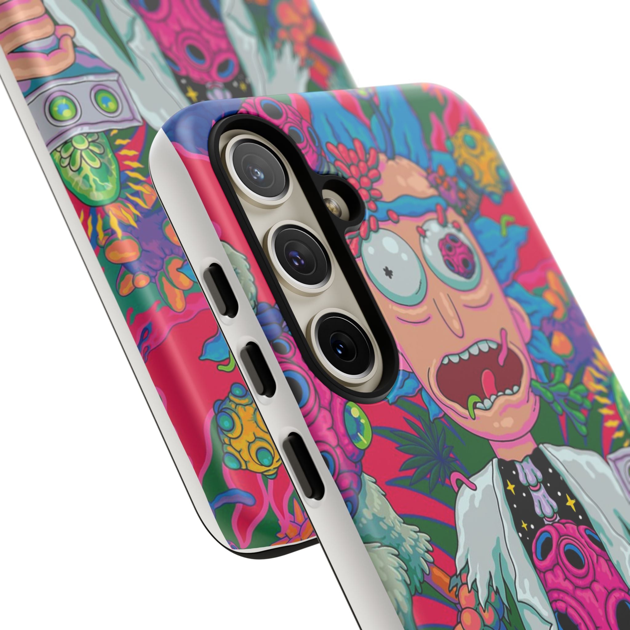 Rick and Morty Psychedelic iPhone Tough Case – Colorful Cartoon Science Design