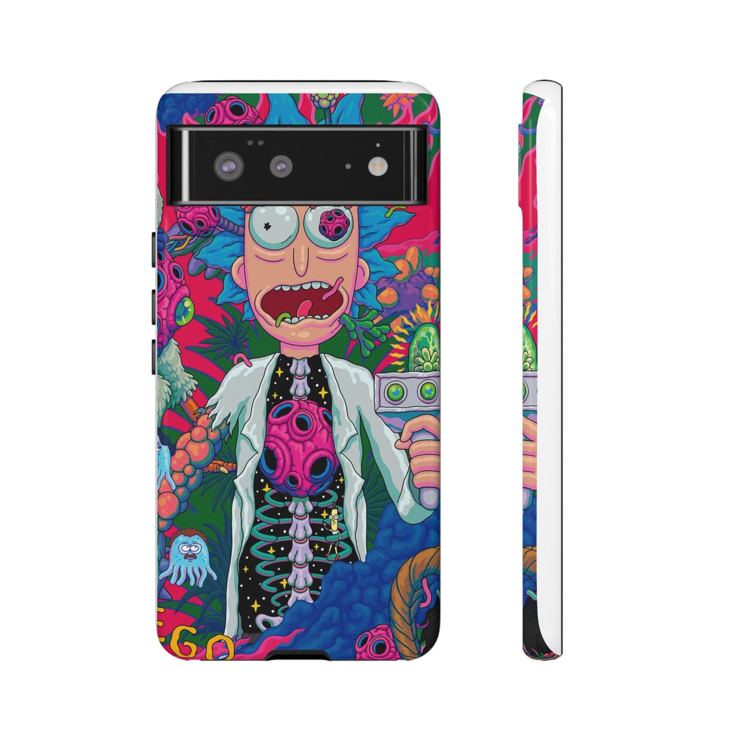 Rick and Morty Psychedelic iPhone Tough Case – Colorful Cartoon Science Design