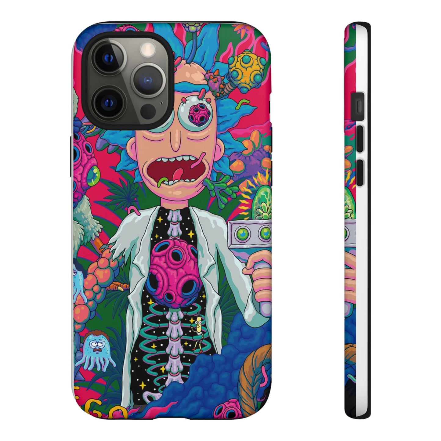Rick and Morty Psychedelic iPhone Tough Case – Colorful Cartoon Science Design