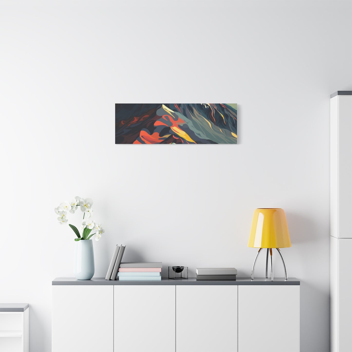 Abstract Mountain Landscape Matte Canvas Print — Stretched Wall Art