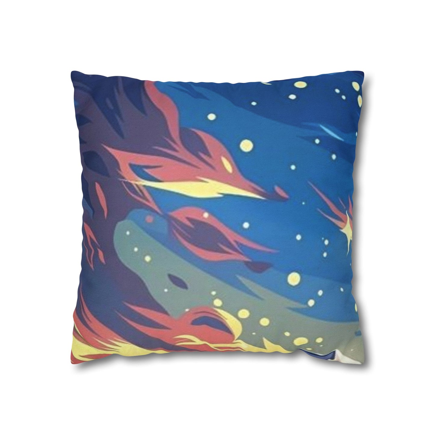 Aurora Flame Decorative Pillowcase — Abstract Night Sky Throw Pillow Cover