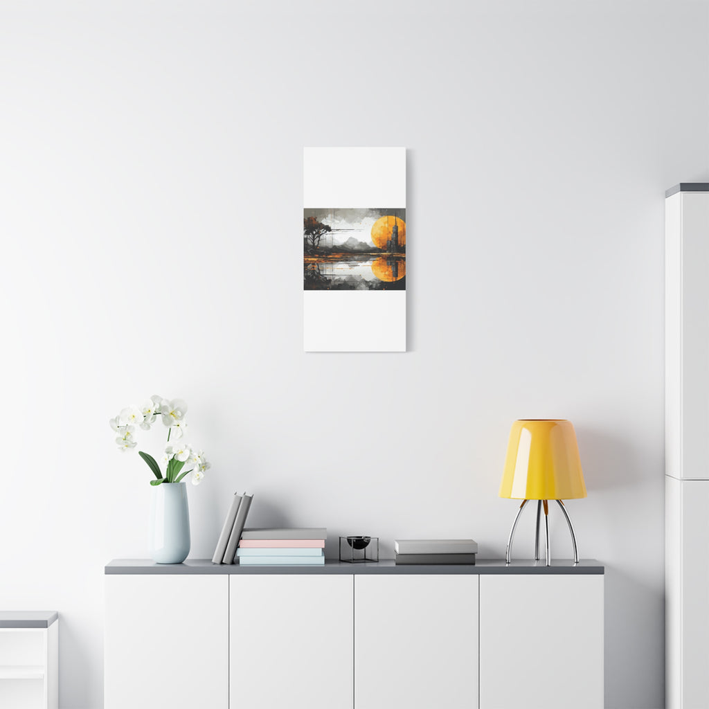 Autumn Lake Moon Matte Canvas Print — Stretched 1.25"