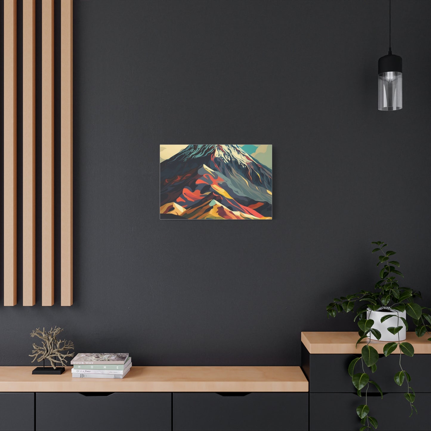 Abstract Mountain Landscape Matte Canvas Print — Stretched Wall Art