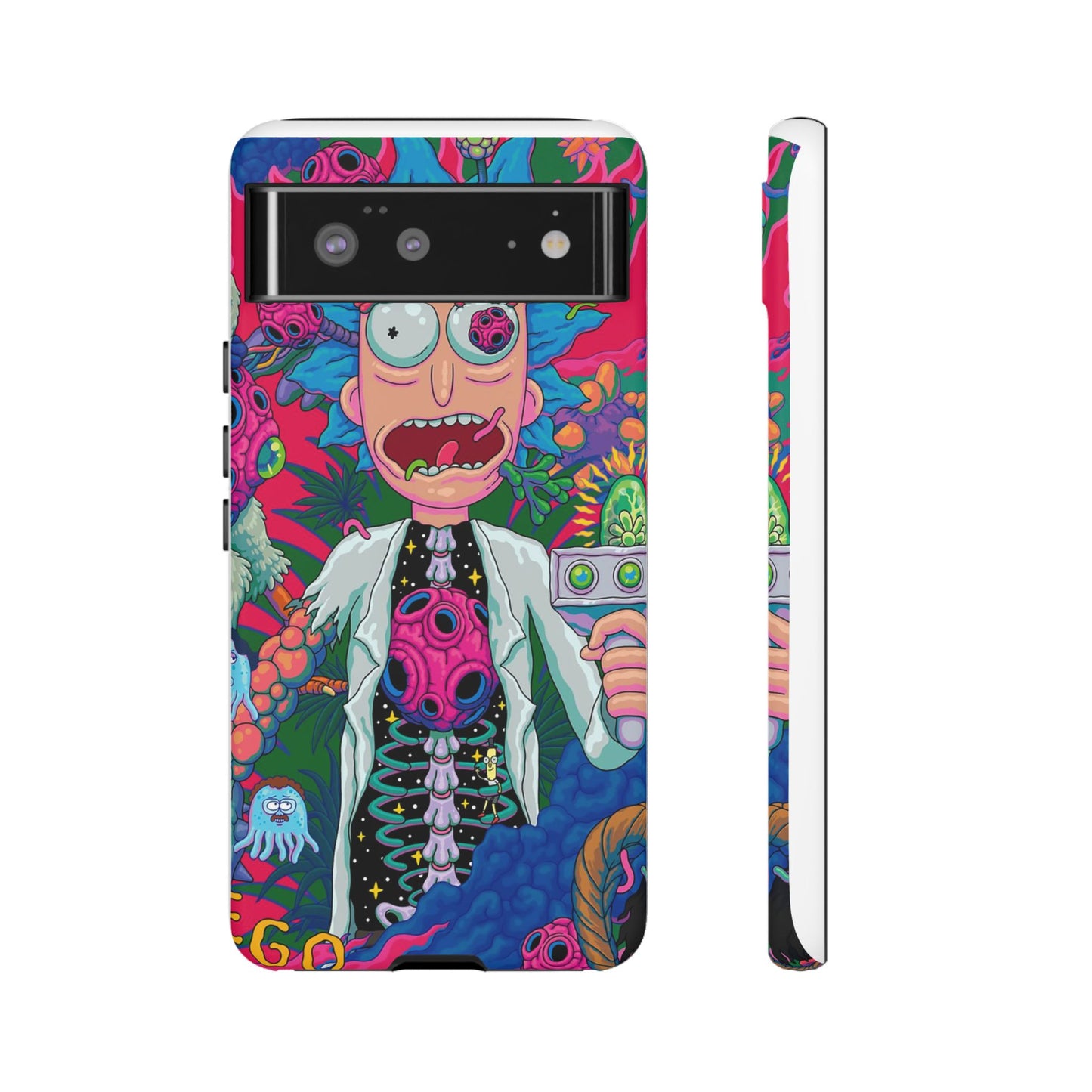 Rick and Morty Psychedelic iPhone Tough Case – Colorful Cartoon Science Design