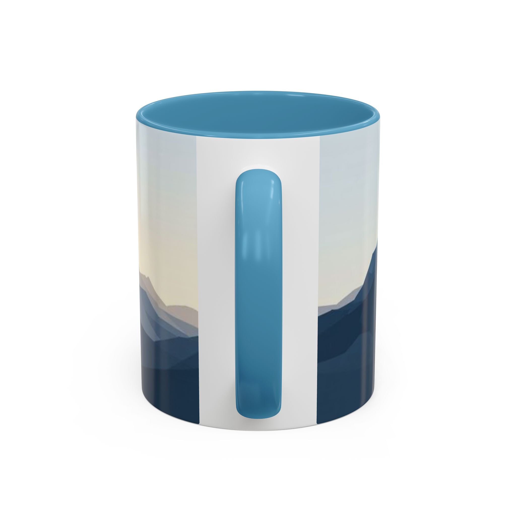 Mountain Landscape Accent Coffee Mug — Taza con diseño de paisaje de montaña (11/15 oz)