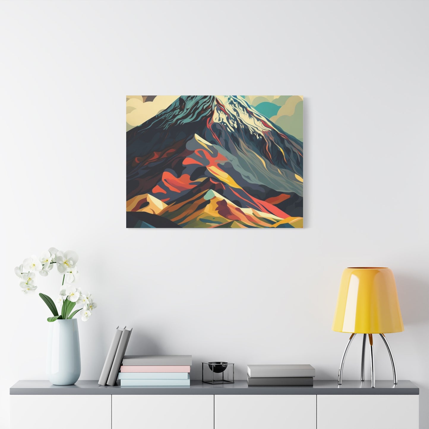 Abstract Mountain Landscape Matte Canvas Print — Stretched Wall Art