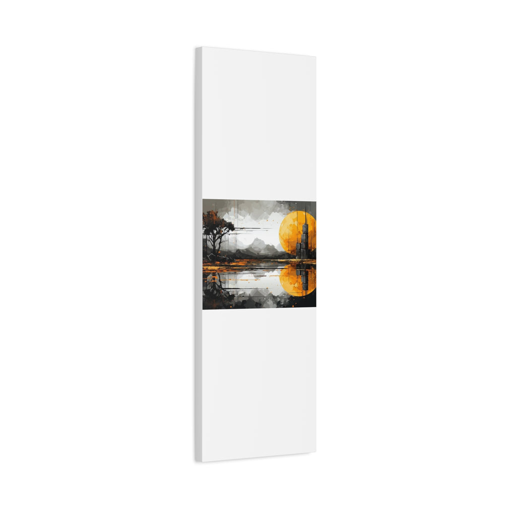 Autumn Lake Moon Matte Canvas Print — Stretched 1.25"