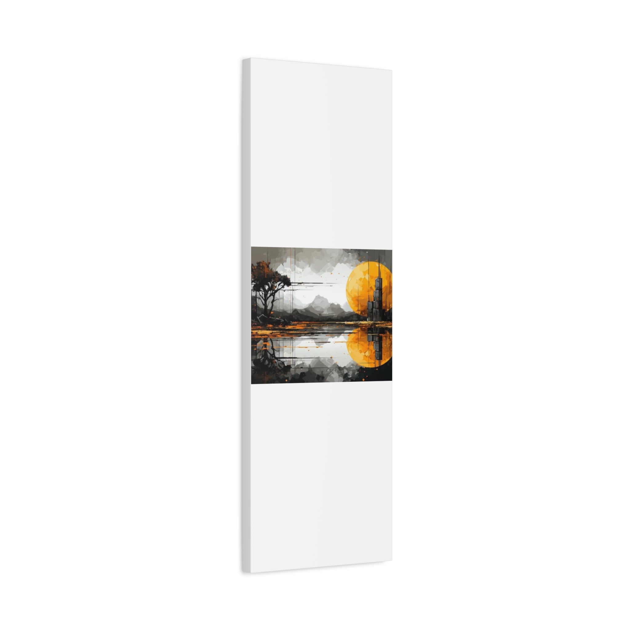 Autumn Lake Moon Matte Canvas Print — Stretched 1.25"