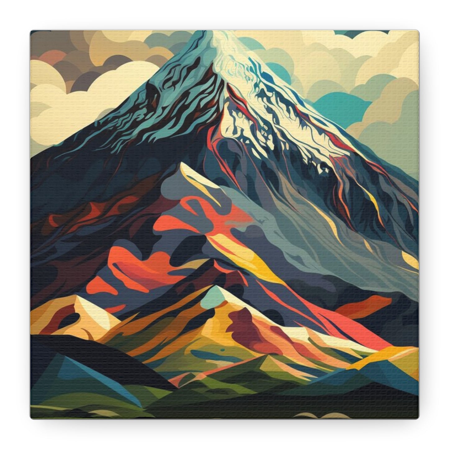 Abstract Mountain Landscape Matte Canvas Print — Stretched Wall Art