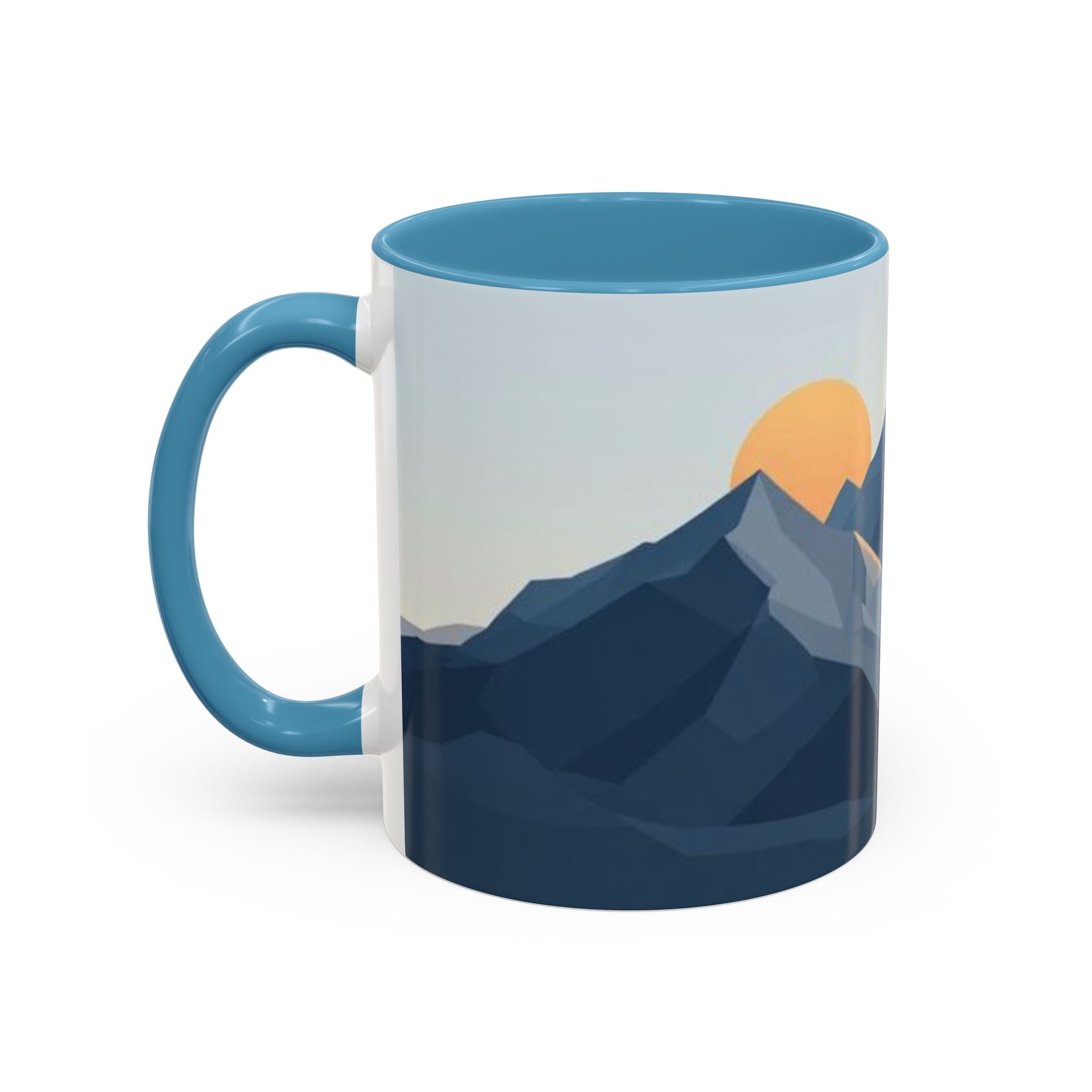 Mountain Landscape Accent Coffee Mug — Taza con diseño de paisaje de montaña (11/15 oz)