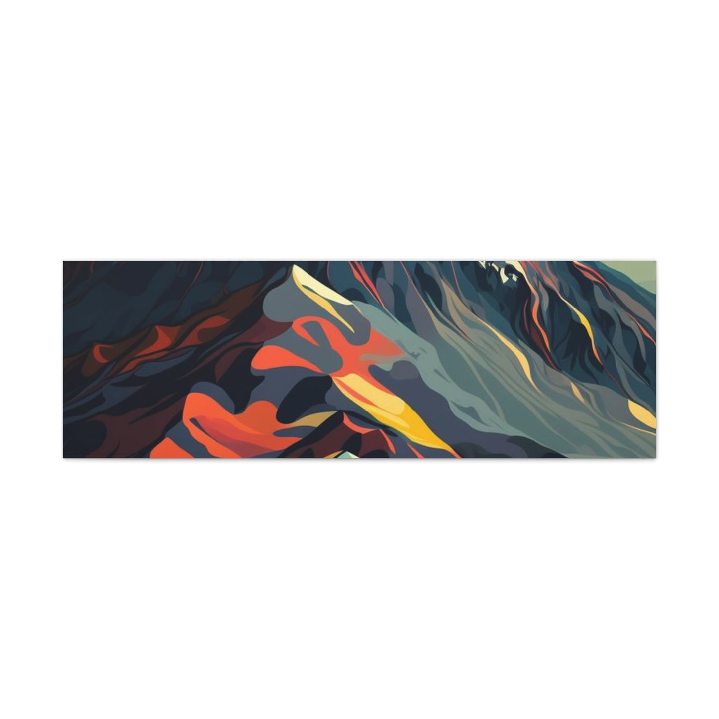 Abstract Mountain Landscape Matte Canvas Print — Stretched Wall Art