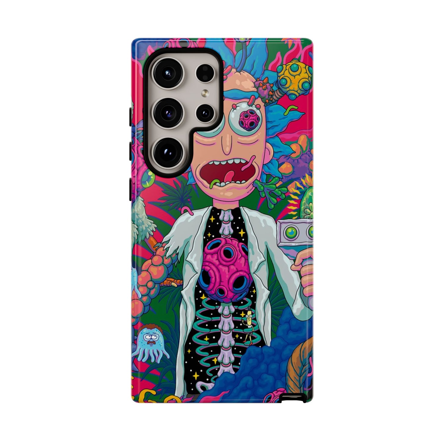 Rick and Morty Psychedelic iPhone Tough Case – Colorful Cartoon Science Design