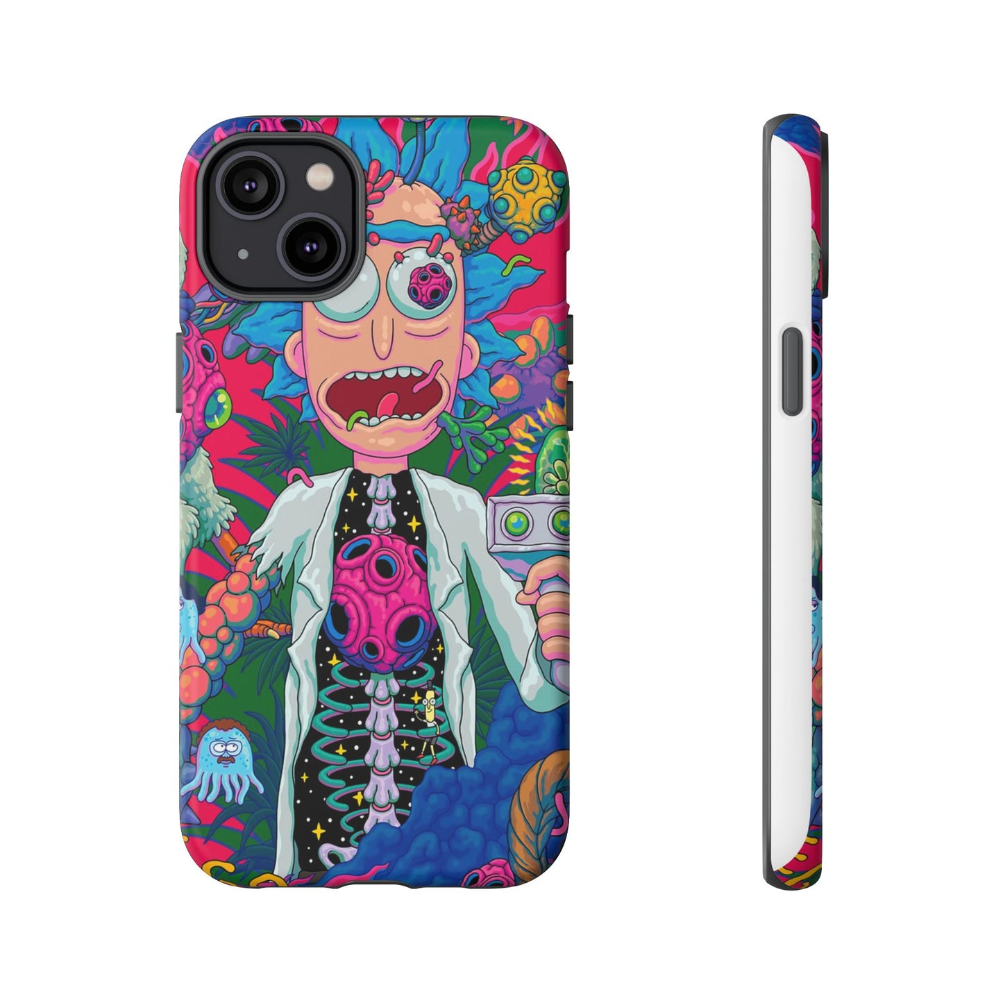 Rick and Morty Psychedelic iPhone Tough Case – Colorful Cartoon Science Design