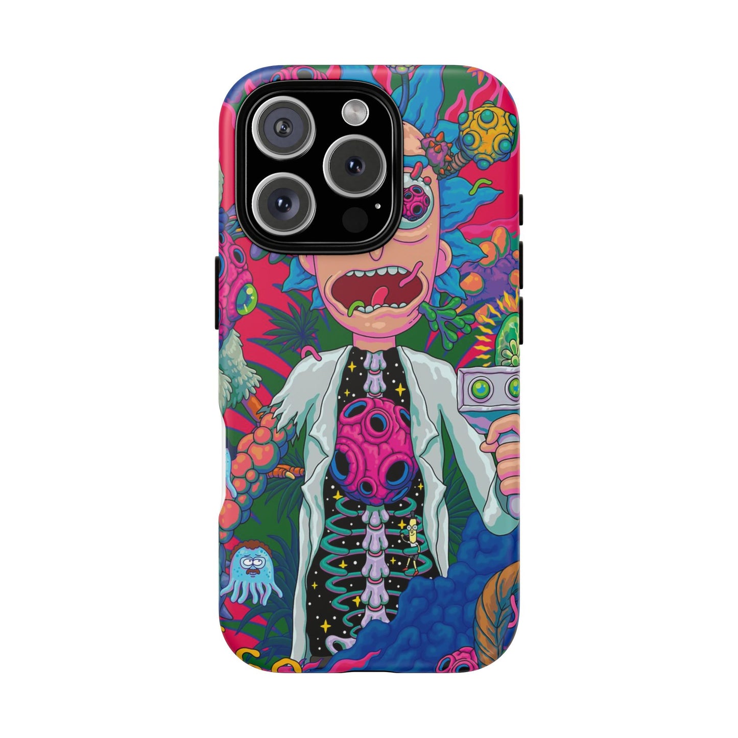 Rick and Morty Psychedelic iPhone Tough Case – Colorful Cartoon Science Design