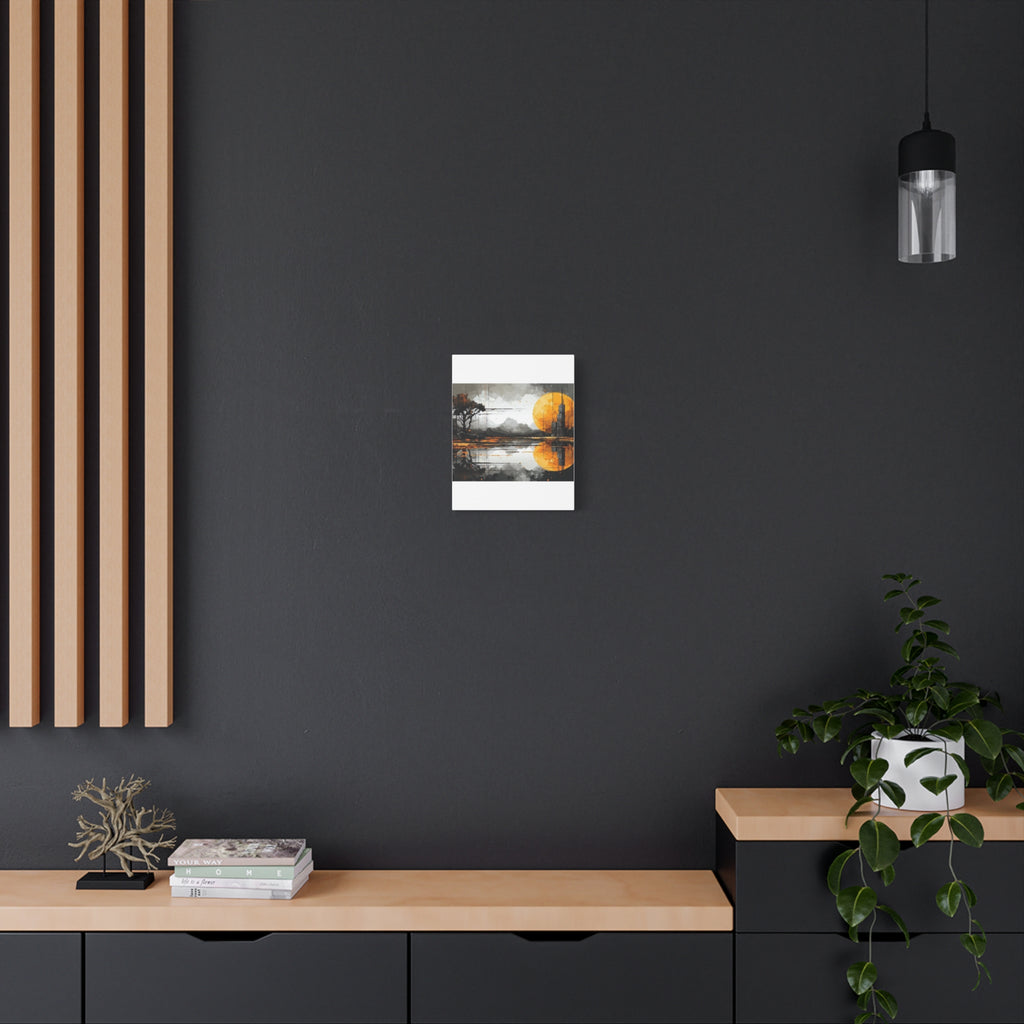 Autumn Lake Moon Matte Canvas Print — Stretched 1.25"