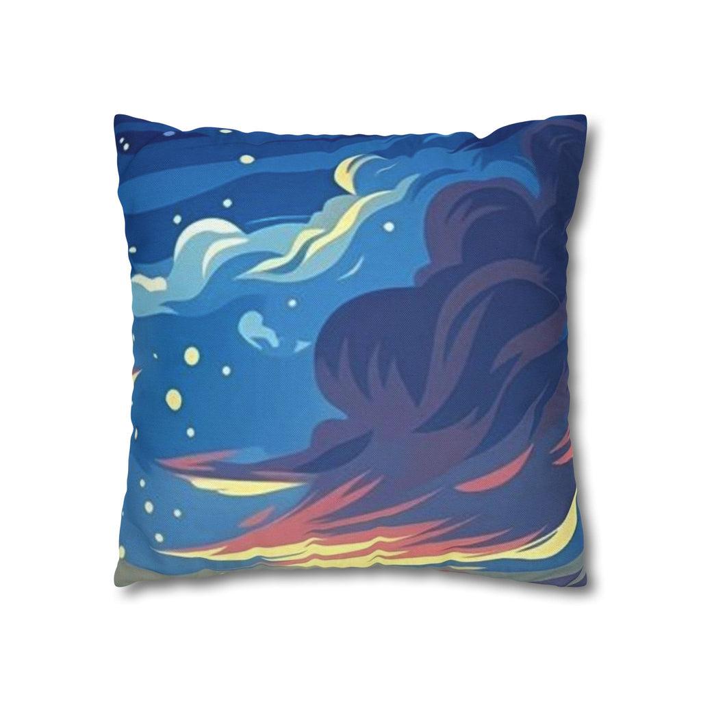 Aurora Flame Decorative Pillowcase — Abstract Night Sky Throw Pillow Cover