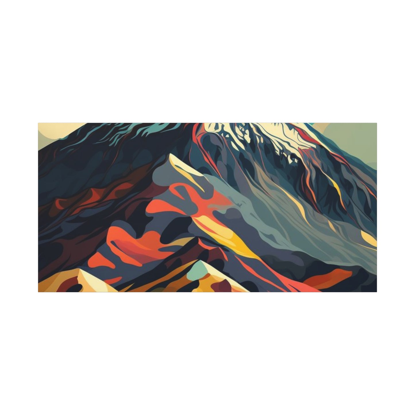 Abstract Mountain Landscape Matte Canvas Print — Stretched Wall Art