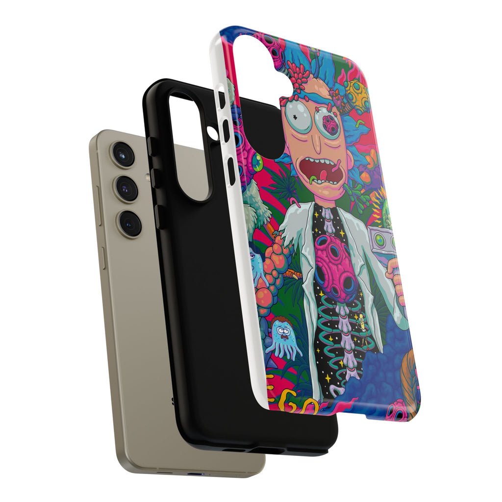 Rick and Morty Psychedelic iPhone Tough Case – Colorful Cartoon Science Design