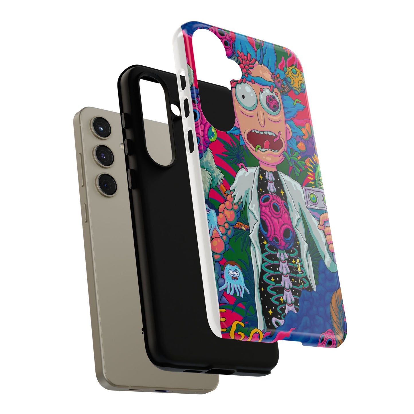 Rick and Morty Psychedelic iPhone Tough Case – Colorful Cartoon Science Design