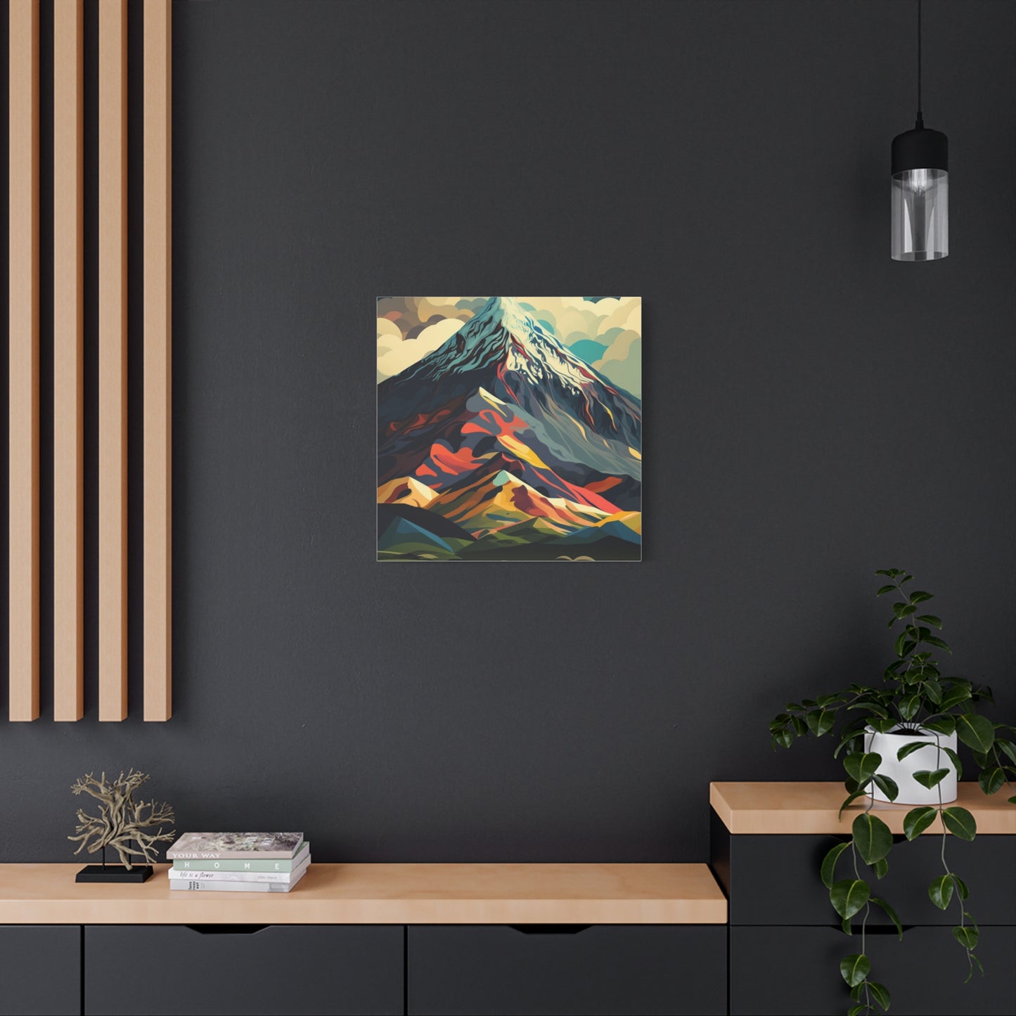 Abstract Mountain Landscape Matte Canvas Print — Stretched Wall Art