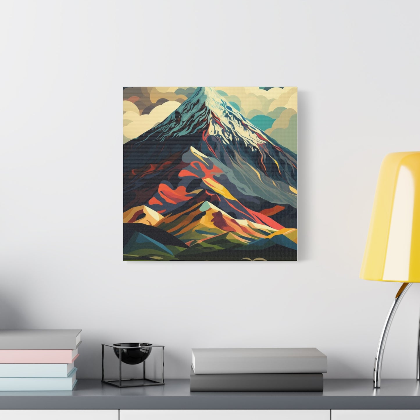 Abstract Mountain Landscape Matte Canvas Print — Stretched Wall Art