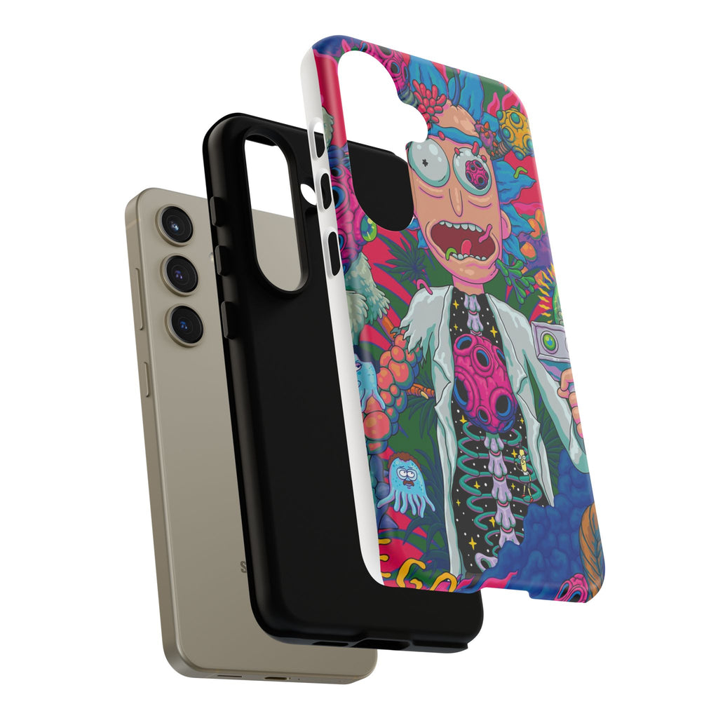 Rick and Morty Psychedelic iPhone Tough Case – Colorful Cartoon Science Design