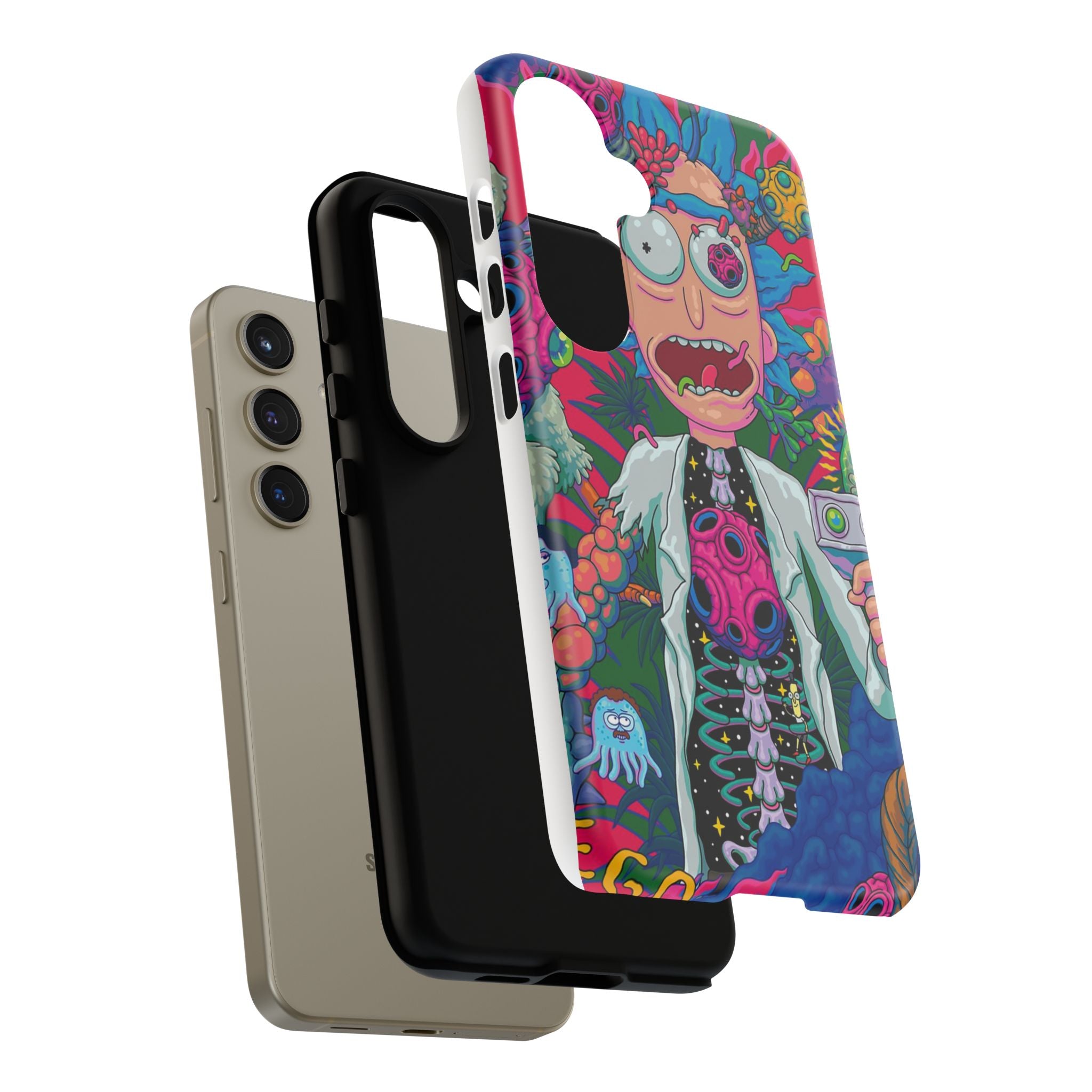 Rick and Morty Psychedelic iPhone Tough Case – Colorful Cartoon Science Design