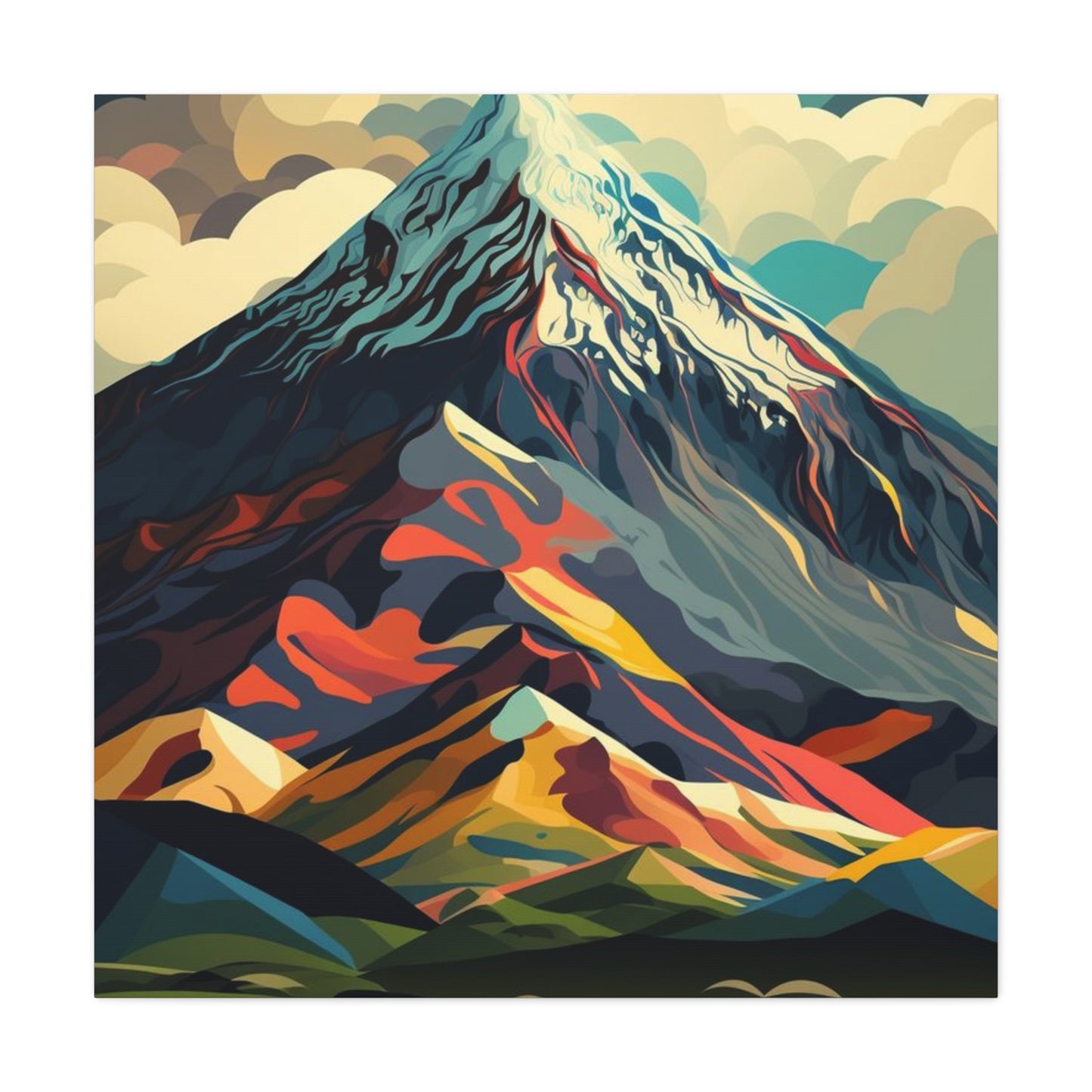 Abstract Mountain Landscape Matte Canvas Print — Stretched Wall Art