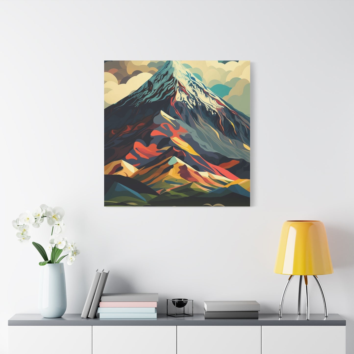 Abstract Mountain Landscape Matte Canvas Print — Stretched Wall Art