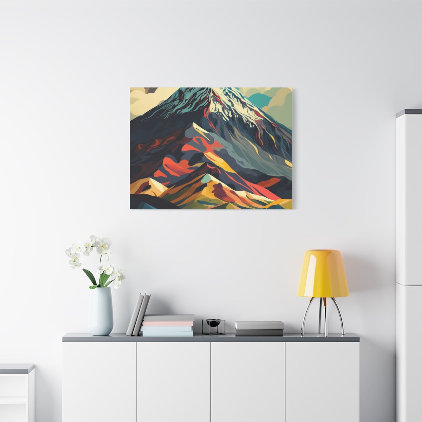 Abstract Mountain Landscape Matte Canvas Print — Stretched Wall Art